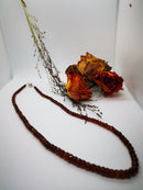 New Hessonite Garnet (Rnd) Beads Necklace (Size 20) with Magnetic Lock in Rhodium Overlay Sterling Silver 120.00 Ct.