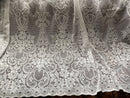 Victorian period design white cotton lace curtain 58”/104”