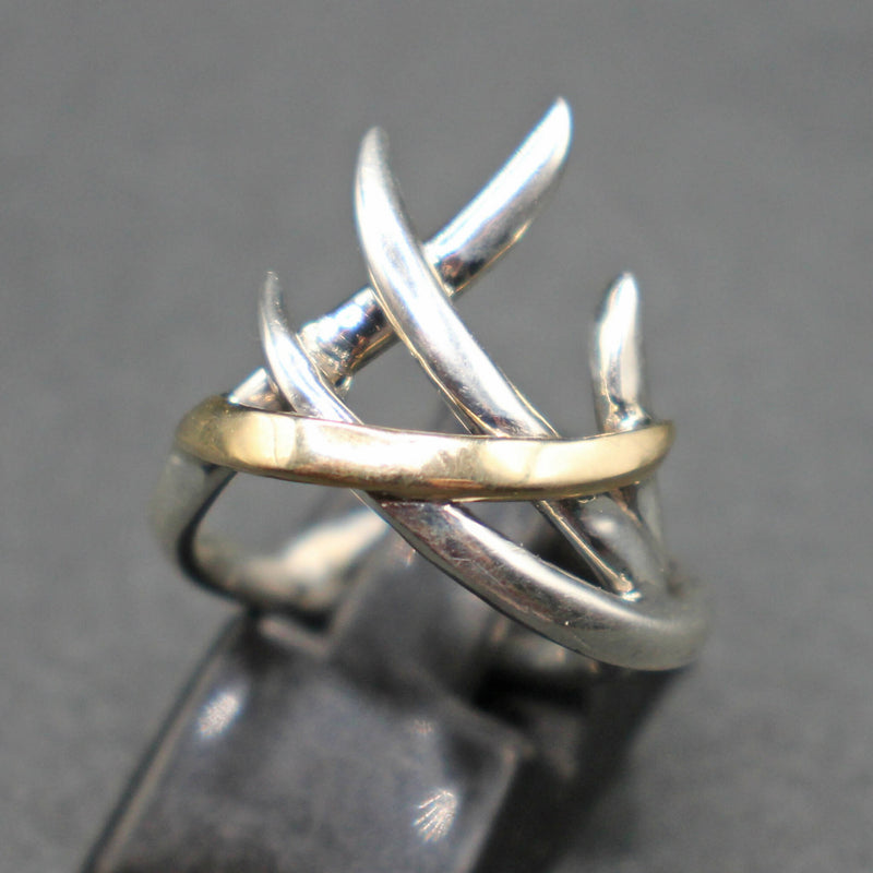 Jake: Silver and gold “Thorn” ring