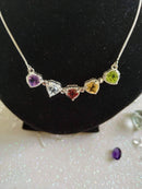 New Metamorphic Convertable Adjustable Multi Gem Stone Necklace