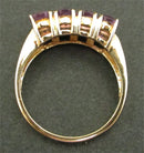 9ct gold, double row amethysts ring, size N