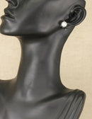 Silver & Faux Pearl Ear Studs