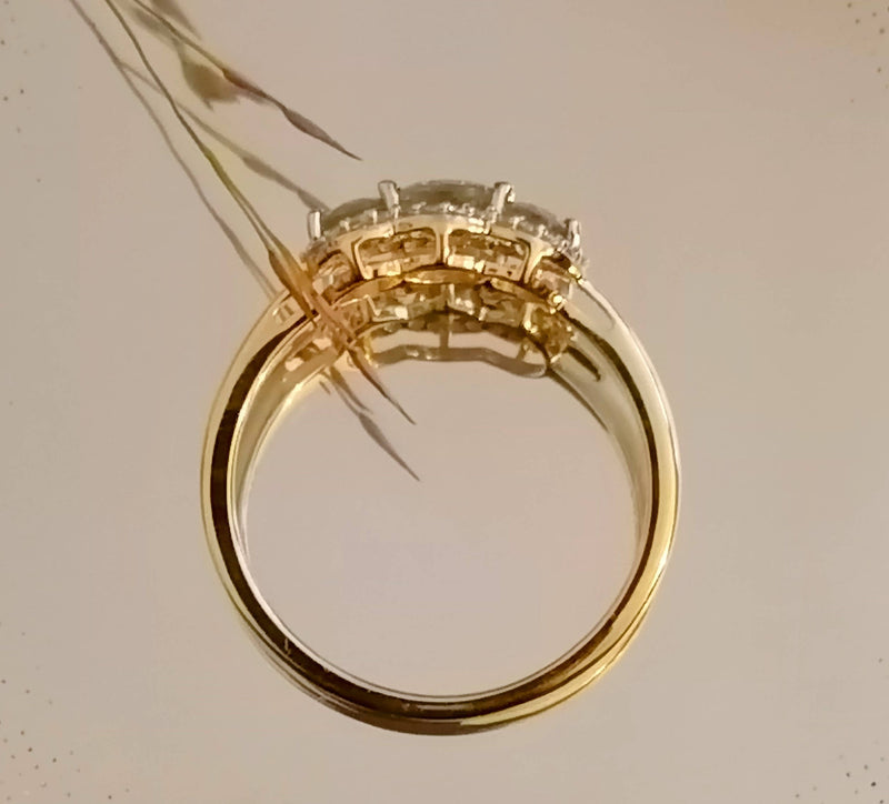 New 9ct Gold Demantoid Garnet and Zircon Ring