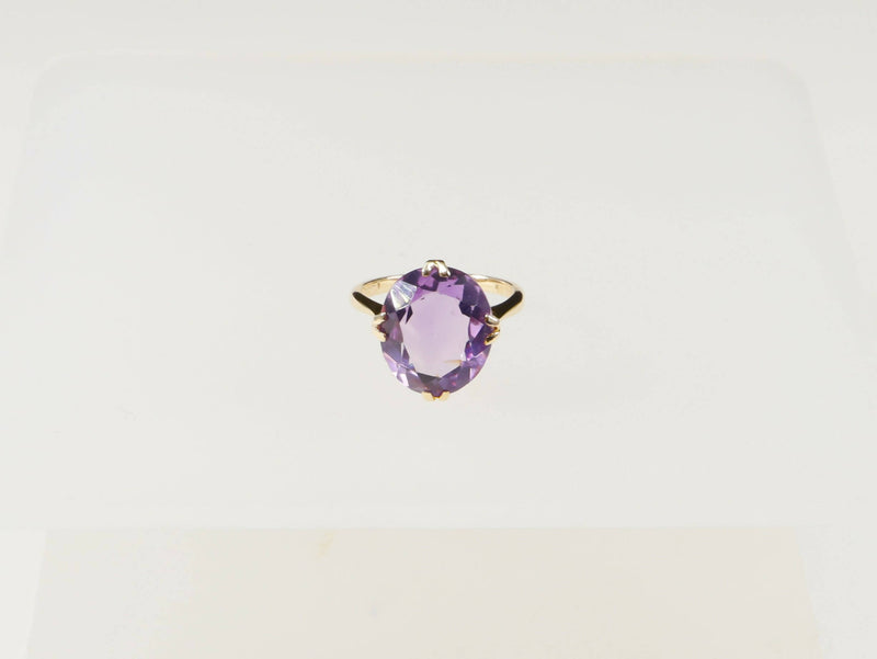 Vintage 9ct Gold & Amethyst Solitaire Ring