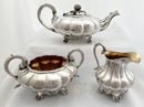 William IV period Old Sheffield Plate Matched Tea Set of Melon form, circa 1835.