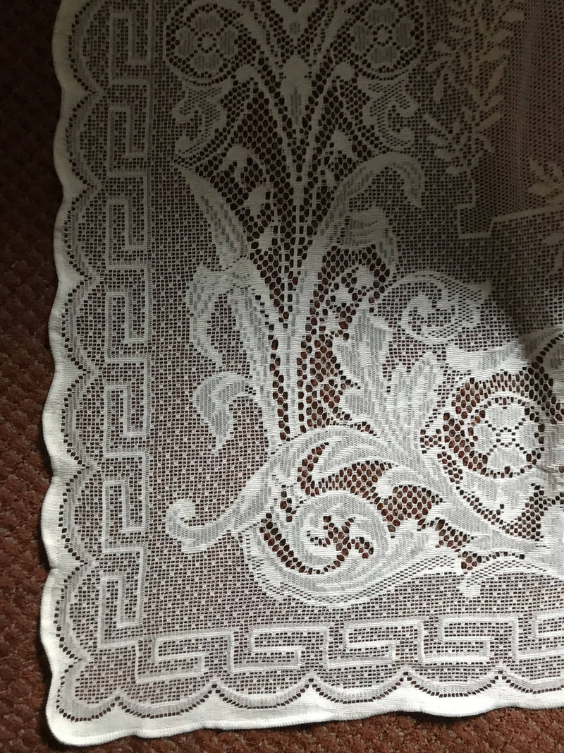 Almandine Art Nouveau design Cream cotton lace curtain 150/270cms