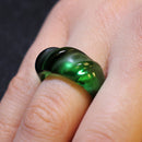 Baccarat green crystal ring