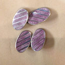 Silver enamel cufflinks