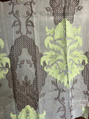 Scottish Madras Panel Classic Large a Scale Motif Antique Design in Espresso and Pistachio 68” / 36”