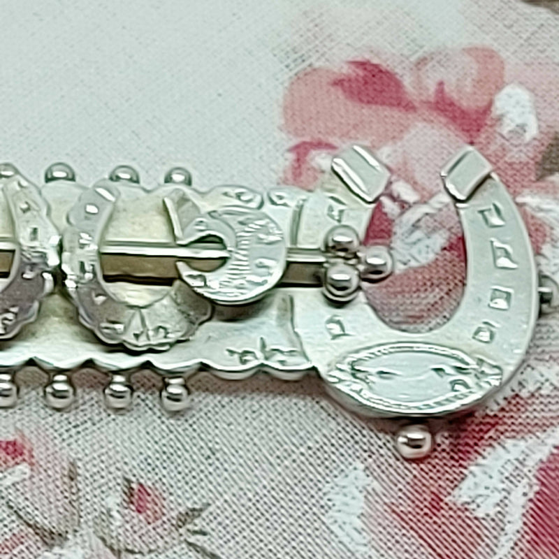 Victorian Silver Horse Shoe Bar Brooch