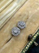 Hallmarked 9ct White Gold 0.25ct Round Brilliant Cut Diamond Earrings