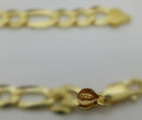 New Italian 14K Gold Overlay 925 Sterling Silver Figaro Bracelet (Size 8.5)