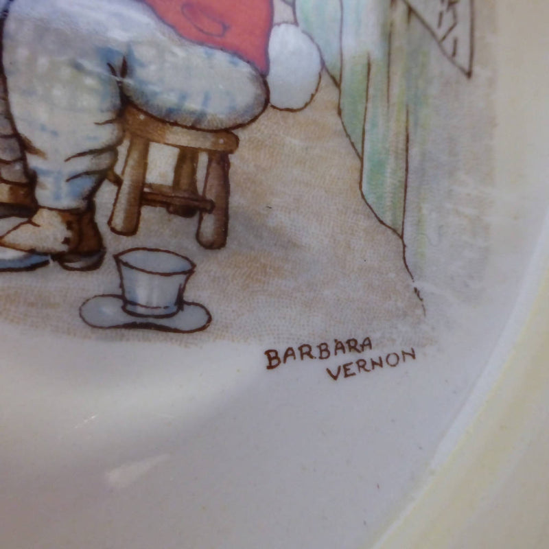 Royal Doulton Large Baby Plate / Oatmeal Signed By Barbara Vernon - Rare Design - Mrs Moppet's Tea Room