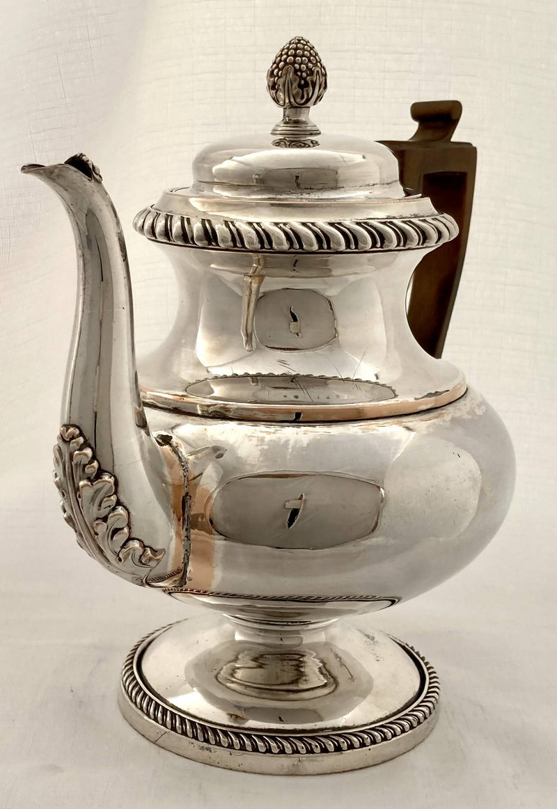 Late Georgian, Sheffield plated, large pedestal teapot. circa 1825.