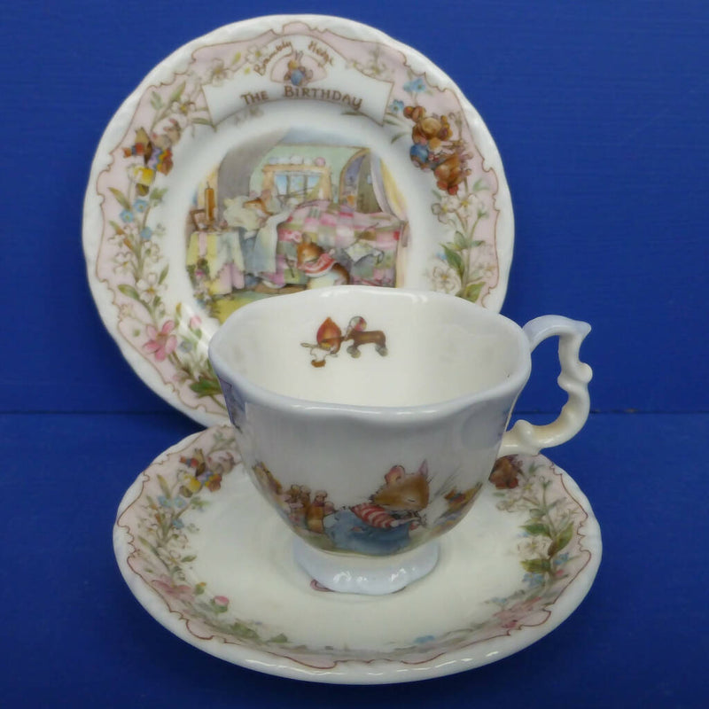 Royal Doulton Brambly Hedge Miniature Trio - Teacup, Saucer and Plate - The Birthday by Jill Barklem