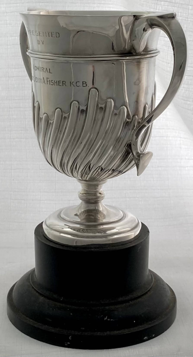 Royal Navy Silver Trophy Cup : HMS Implacable & Admiral Sir John Fisher. London 1901 William Hutton. 11 troy ounces.