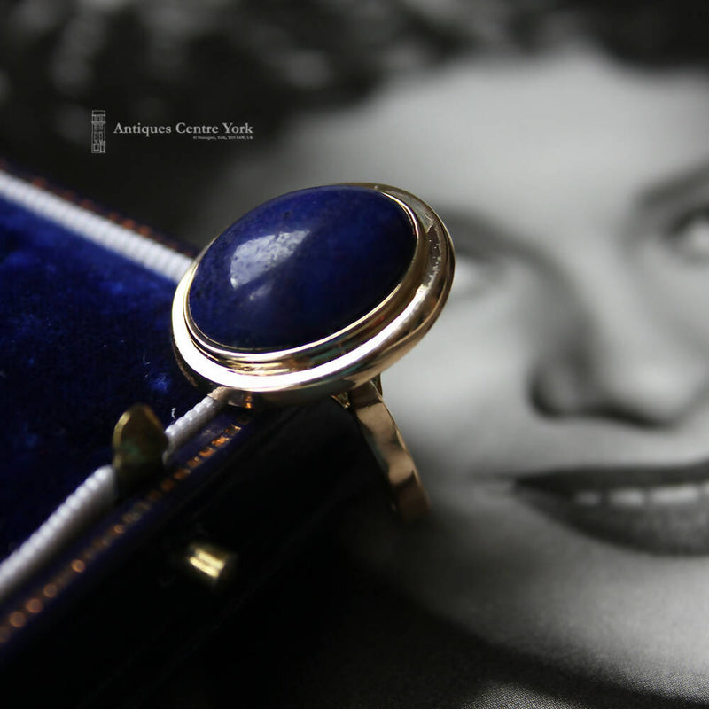 1980's 14ct Gold Lapis Lazuli Ring