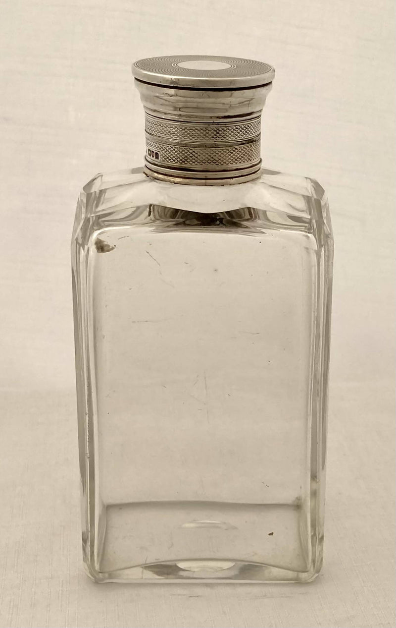 George V Large Silver & Cut Glass Cologne Flask. London 1912 Asprey & Co Ltd.