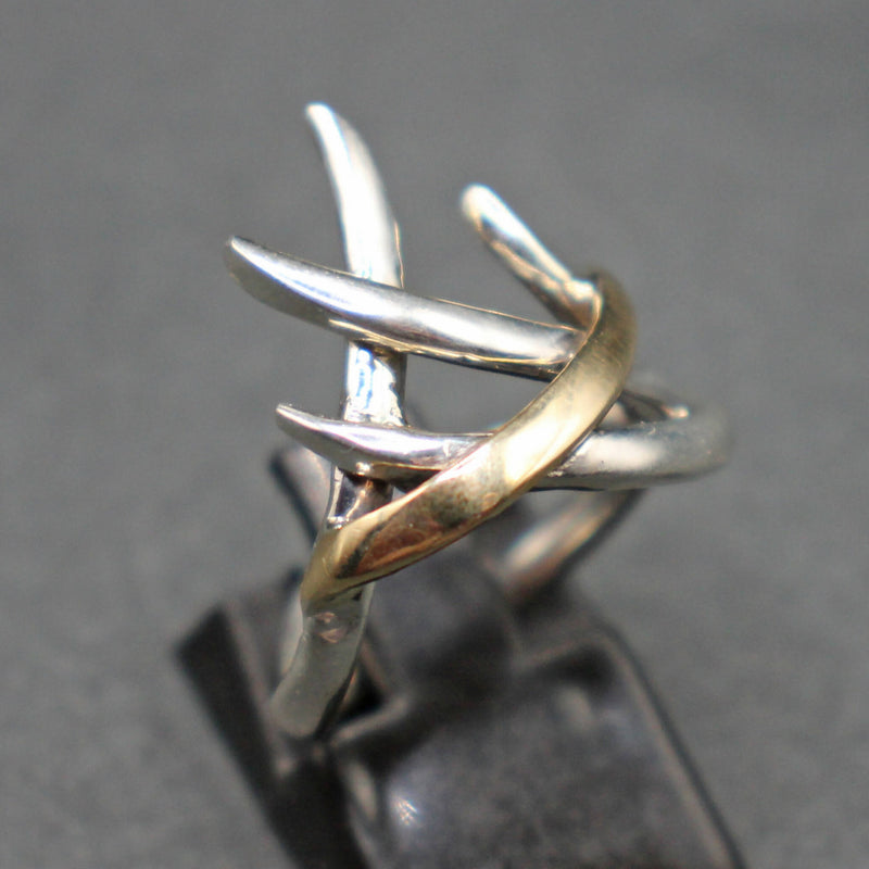 Jake: Silver and gold “Thorn” ring