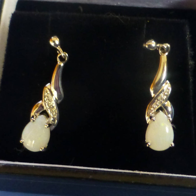Silver Opalite Drop Earrings