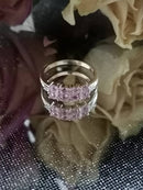 Pink Sapphire & Zircon 9k Gold Ring N/O