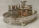 Georgian, George III, Old Sheffield Plate Pierced Gallery Inkstand, circa 1780 - 1800.