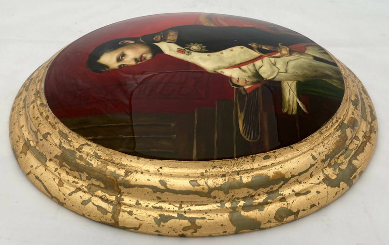 A Pair of Large Oval Portrait Plaques of Napoleon Bonaparte in Military Uniform.