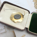 Victorian Gold, Enamel & Pearl Mourning Brooch