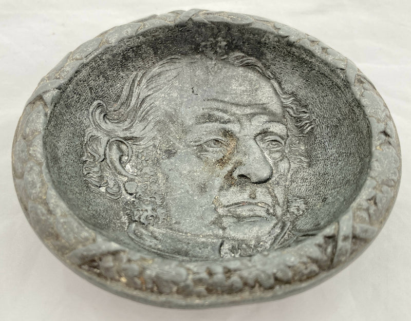 Victorian William Gladstone Relief Pewter Pin Dish, circa 1880 - 1900.