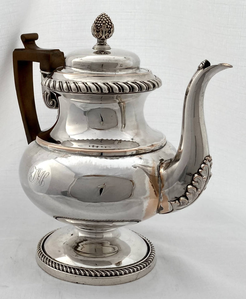 Late Georgian, Sheffield plated, large pedestal teapot. circa 1825.