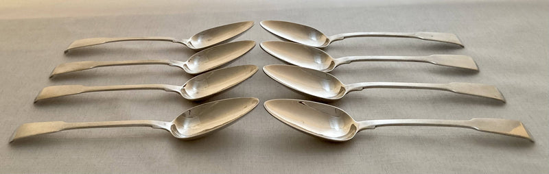 Georgian, George III, Set of Eight Silver Dessert Spoons. London 1811 Richard Crossley. 10 troy ounces.