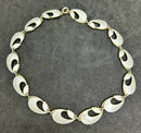 Modern Mid Century Scandinavian Finn Jensen 1950's Norwegian Silver Gilt Enamel Necklace