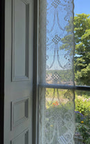 Alex rose" Antique Victorian style Cotton Lace Curtain Panelling Sold By The Metre - 12 Inches Wide
