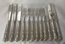 Victorian silver handled Kings pattern dessert service for twelve persons. Sheffield circa 1853 - 1862, Martin Hall & Co.