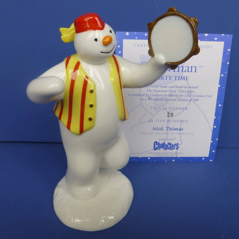 Coalport Limited Edition Snowman - Party Time (Boxed)