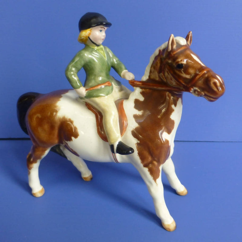 Beswick Girl On Pony Model No 1499 (Skewbald)