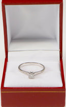 18ct White Gold Princess cut Diamond Solitaire Ring