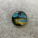 Thomas Mott silver and butterfly wing brooch