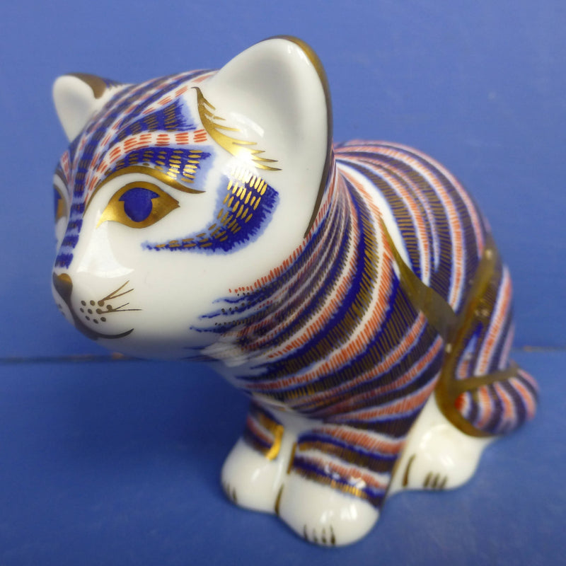 Royal Crown Derby Paperweight Sitting Kitten (Boxed)