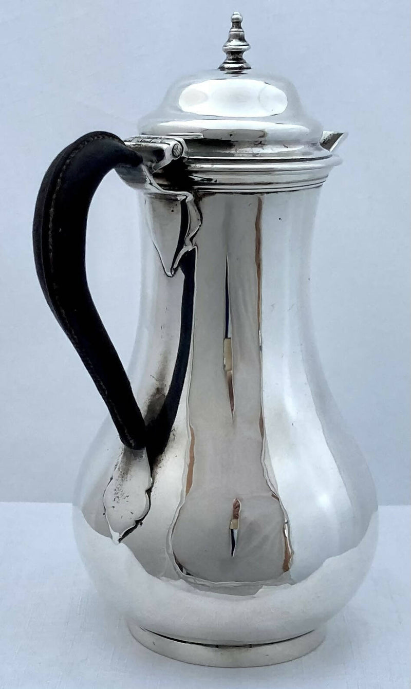 Georgian, George III, Silver Hot Water Jug. London 1767 Francis Crump. 12.2 troy ounces.