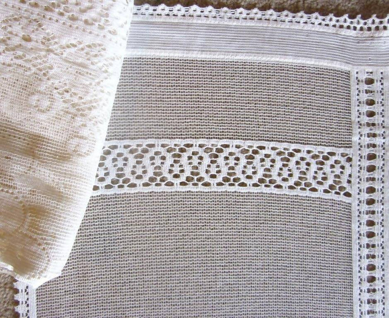 "Victoria" vintage heritage 22”/54” white cotton lace panel