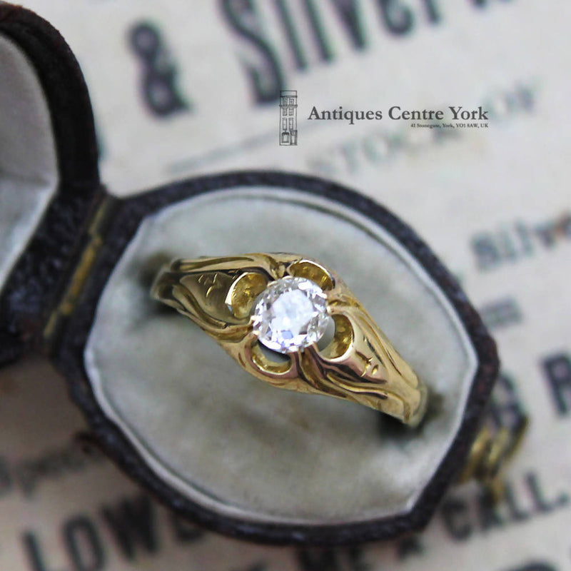 Art Nouveau 18ct Diamond 0.40ct Solitaire Ring