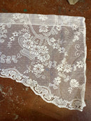 Leone Vintage 1930's Design Scottish White Cotton Lace Mantle/Window Cafe Curtain Panel - Swag Decor