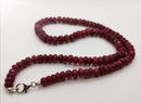New Ruby (Rnd) Beads Necklace (Size 20) in Platinum Overlay Sterling Silver
