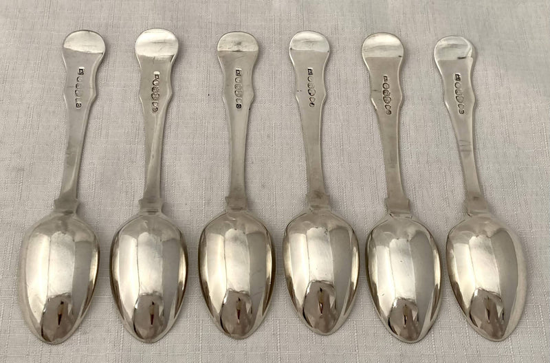 Victorian Six Silver Teaspoons. Newcastle 1845 John Walton. 4.9 troy ounces.