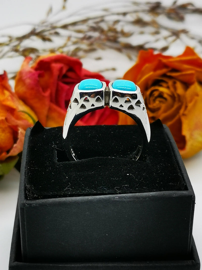 New Sleeping Beauty Turquoise 925 Sterling Silver Ring (Size O)