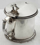 Late Victorian Silver Plated Drum Mustard Pot, Monogram for Alfred de Rothschild.
