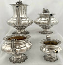Silver Tea & Coffee Set Presented by King William IV Upon Launching the Miniature Frigate The Royal Adelaide. London 1833 Atkins & Somersall. 76 troy ounces.