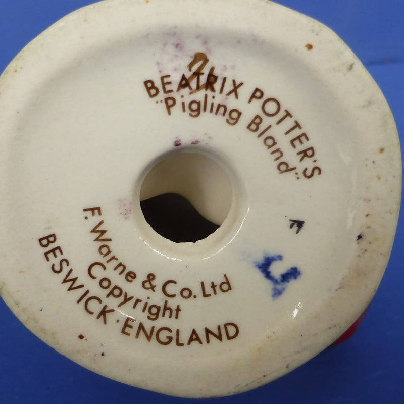 Beswick Beatrix Potter Figurine Pigling Bland (First Variation, Deep Maroon Jacket) BP3A