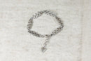 Silver Fancy Link Bracelet & Heart Charm